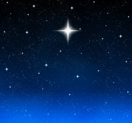 Wall Mural - a single bright wishing star stands out from all the rest