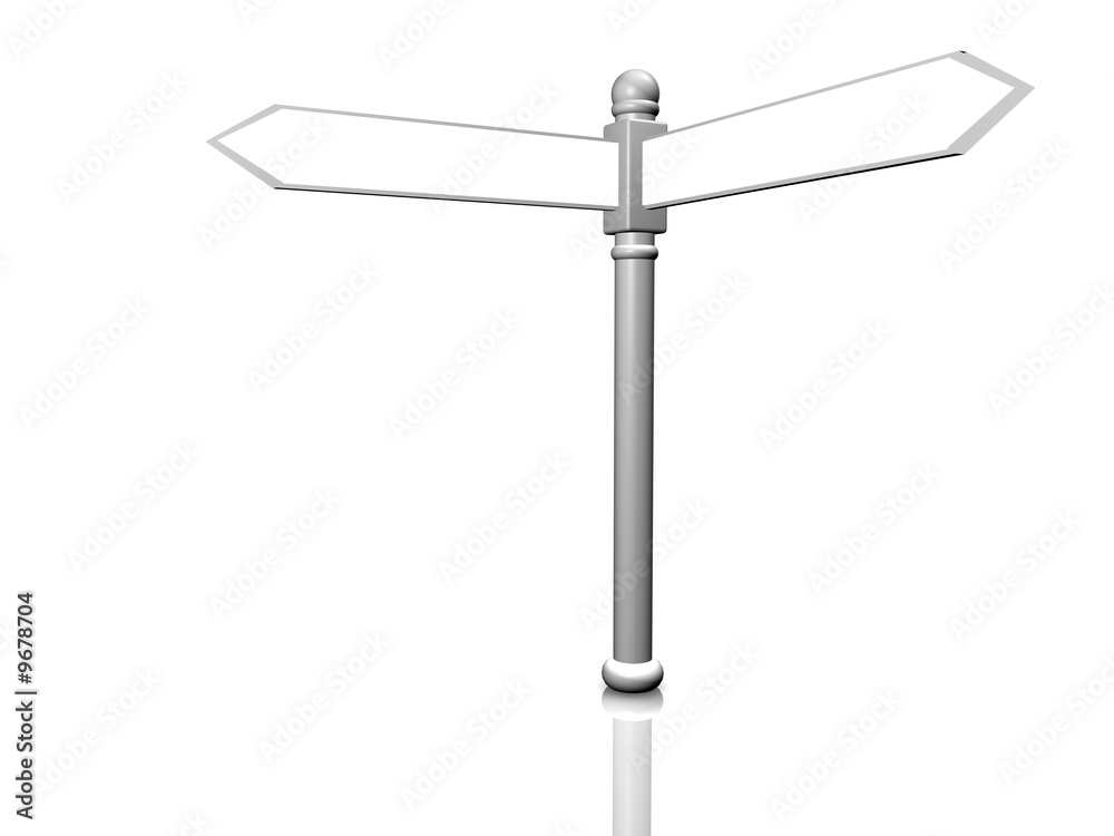 Render Sign Post 3D render illustration of a blank sign post isolated on white. Stock ...