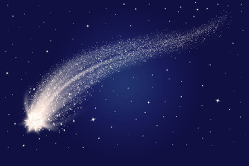 Wall Mural - a great illustration of a shooting star in a starry sky