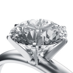 Poster - 3d rendering of a diamond ring