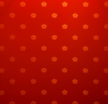 Vintage Red Wallpapers With Repeating Crown Pattern