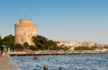 The white tower at Thessaloniki city in Greece