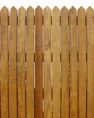 Wooden Fence  -- with slats that show the natural wood pattern