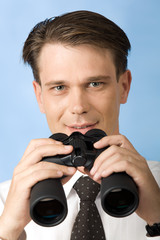 Canvas Print - Portrait of handsome ceo looking at camera