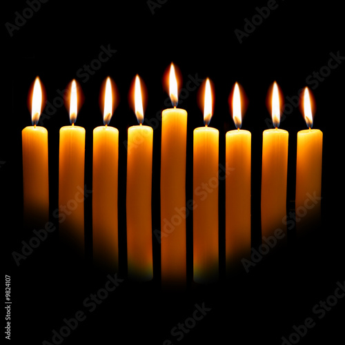 Fotografia Hanukkah candles over black background with space for your text