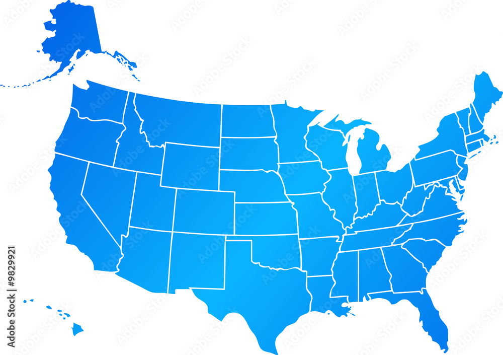 map of United States of America USA - obrazy, fototapety, plakaty 