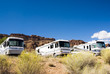 recreational vehicles in a campground in the southwest