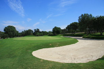 Wall Mural - Golfplatz - Sandbunker und Green