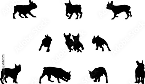 Download French Bulldog Playing Vector Silhouettes Buy This Stock Vector And Explore Similar Vectors At Adobe Stock Adobe Stock PSD Mockup Templates