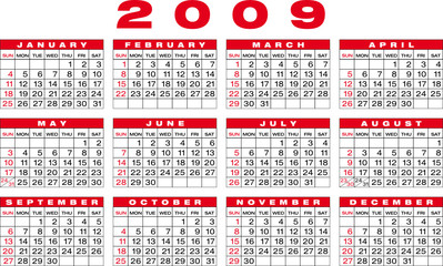 Calendar for 2009.