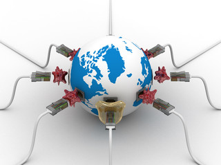 protected global network the Internet. 3D image.