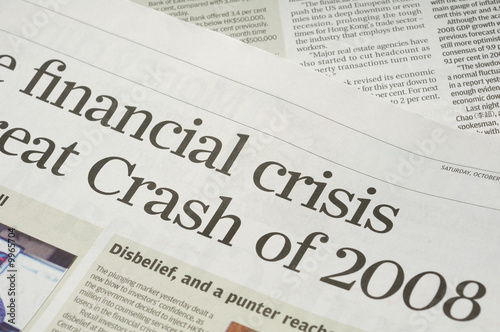 Cuadros en Lienzo Newspaper headlines - finanical crisis on 2008