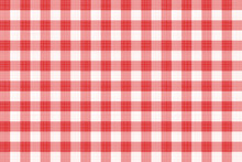 Popular Red Gingham Seamless Repeat Pattern With Fabric Texture