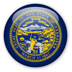 Wall Mural - Nebraska state flag button