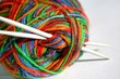 Knitting wool with knitting needle