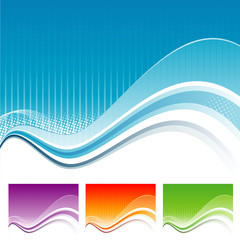 Aufkleber - Wave template backgrounds, vector illustration layered.