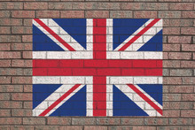 British Flag Painted On Brick Wall Illustration