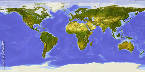 Nowoczesny obraz na płótnie World map centered on Africa.