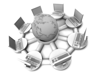 Fototapete - Concept of internet. 3d