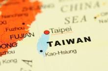 Close Up Of Taiwan On Map