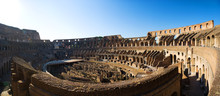 Coliseum Panorama. Early Morning Sunlight.
