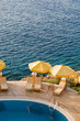 Poolside at a resort in the Turkish Mediterranean.