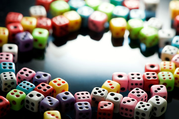 Colorful dices background