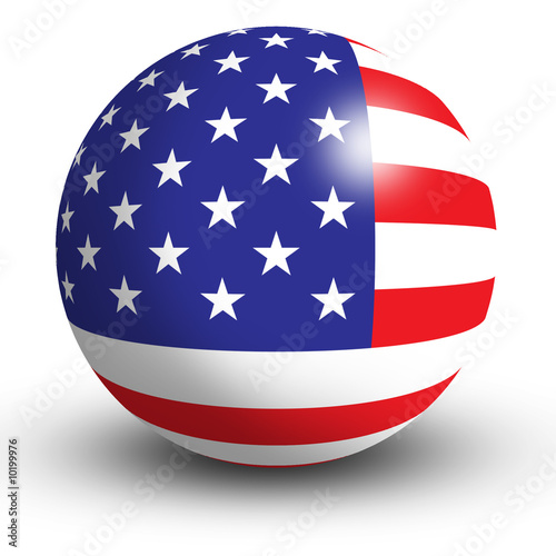 Fototapeta na wymiar American Flag orb Button Icon