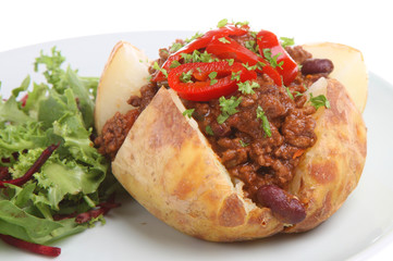 Wall Mural - Jacket potato filled with chilli con carne