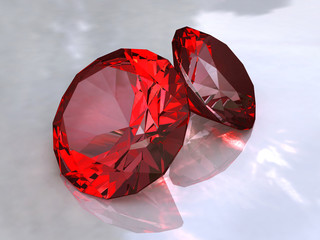 Ruby - red crystals