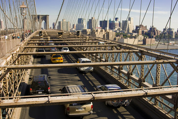 Wall Mural - traffic vers Manhattan sur le pont de Brooklyn