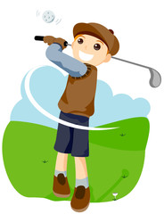 Wall Mural - Playing Golf