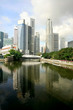 Skyline of modern business district, Singapore