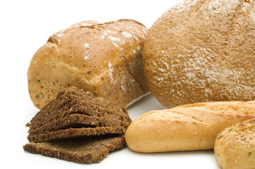 fresh bread on white background