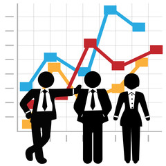 Wall Mural - Business People Sales Team and Profit Growth Graph Chart