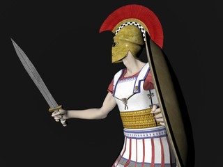 Wall Mural - Illustration of an ancient Greek Spartan or Roman Warrior