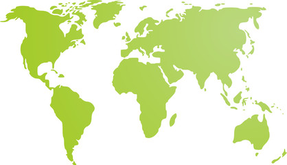  Map of the world illustration, simple outline gradient colors