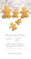 Wall Mural - Gingerbread men cookies against cookie recipe