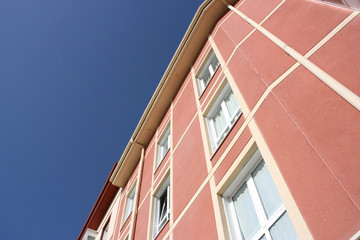 abstract architecture in burgos, spain. apartment building.