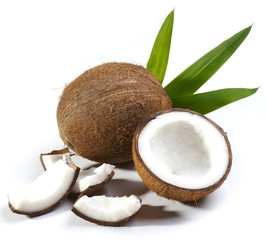 Coconut fruit isolated on white background