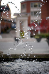 Wall Mural - A closeup of some streams of water in a fountain