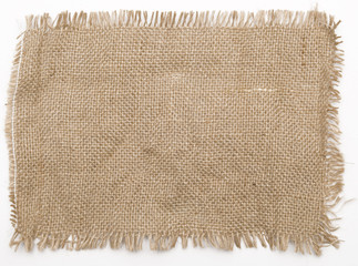 sackcloth material isolated on white