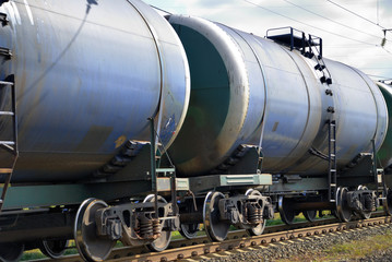 The train transports tanks with oil and fuel