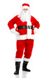 © grinny - Happy Christmas Santa with gifts. Over white background.