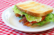 Bacon, lettuce and tomato sandwich on toasted bread