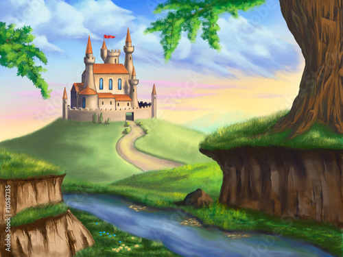 Obraz w ramie Fantasy castle
