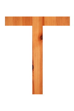wood alphabet T