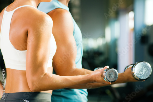 Naklejka na meble Fitness Couple in gym