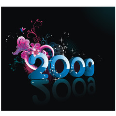 Wall Mural - composicion de año nuevo en vector