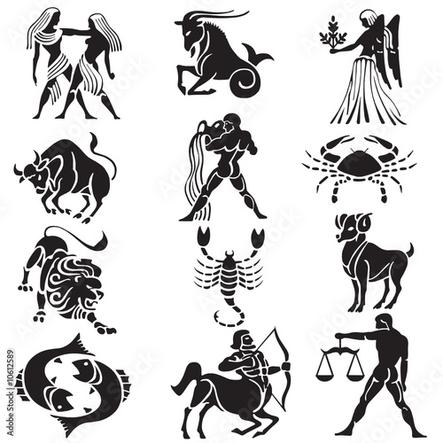 zodiac sign vector silhouettes Stock Vector | Adobe Stock